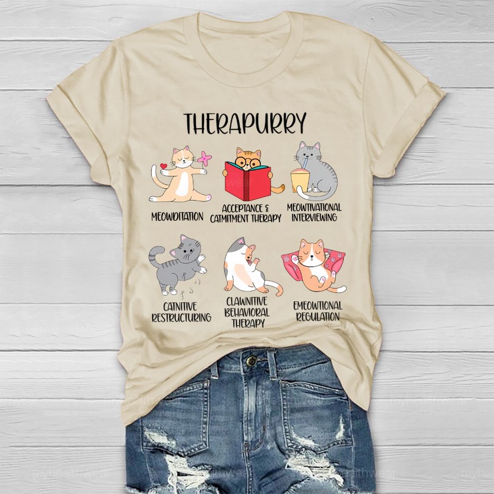Therapurry Funny Cat Healthwear T-shirt