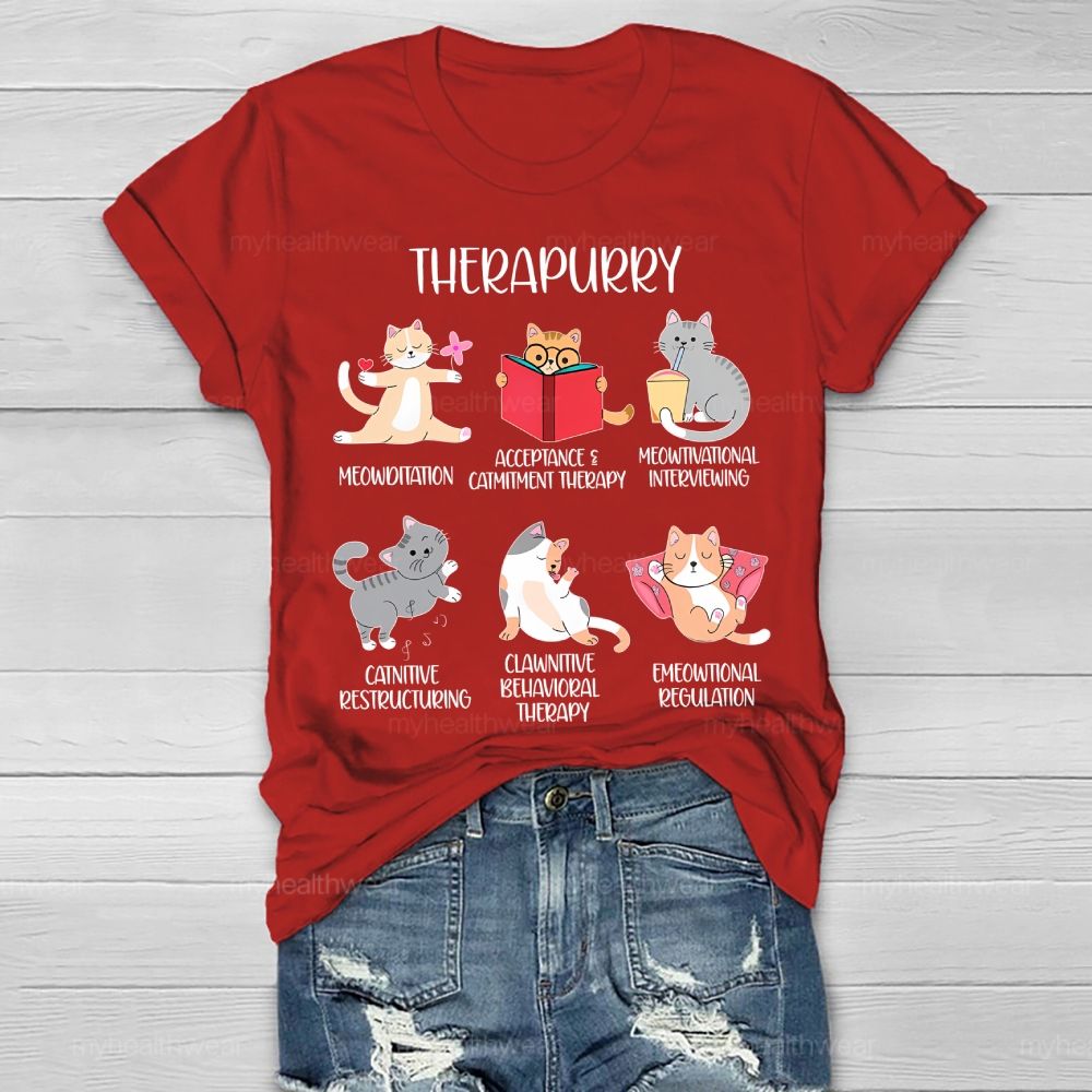 Therapurry Funny Cat Healthwear T-shirt