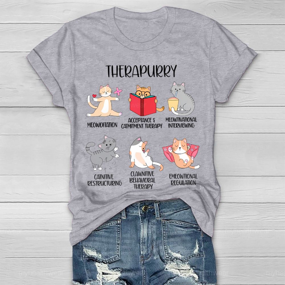 Therapurry Funny Cat Healthwear T-shirt