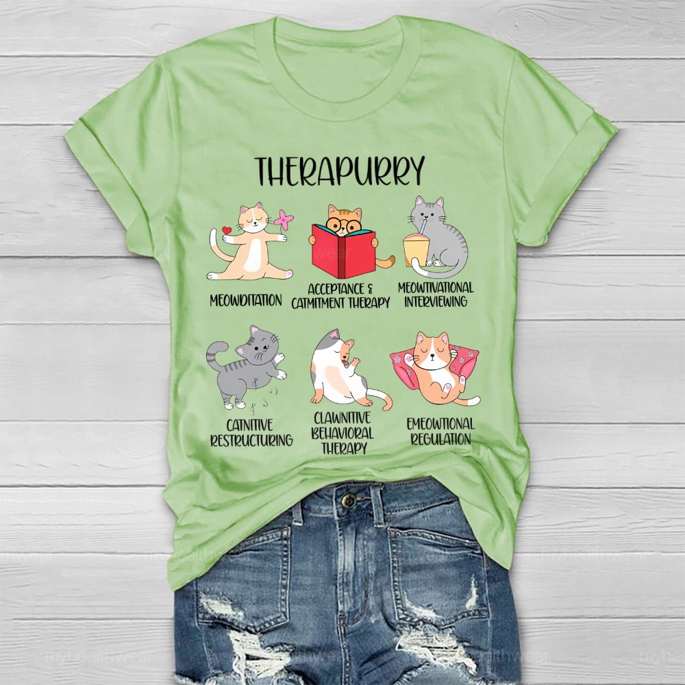 Therapurry Funny Cat Healthwear T-shirt
