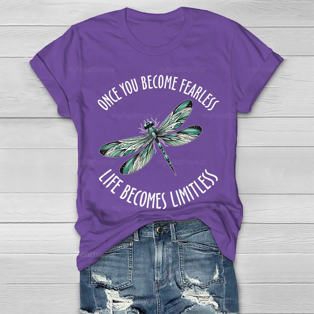 Once You Become Fearless You Become Limitless Healthwear T-shirt