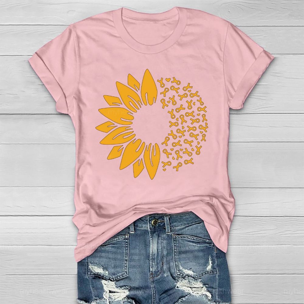 Yellow Ribbon Sunflower Healthwear T-shirt