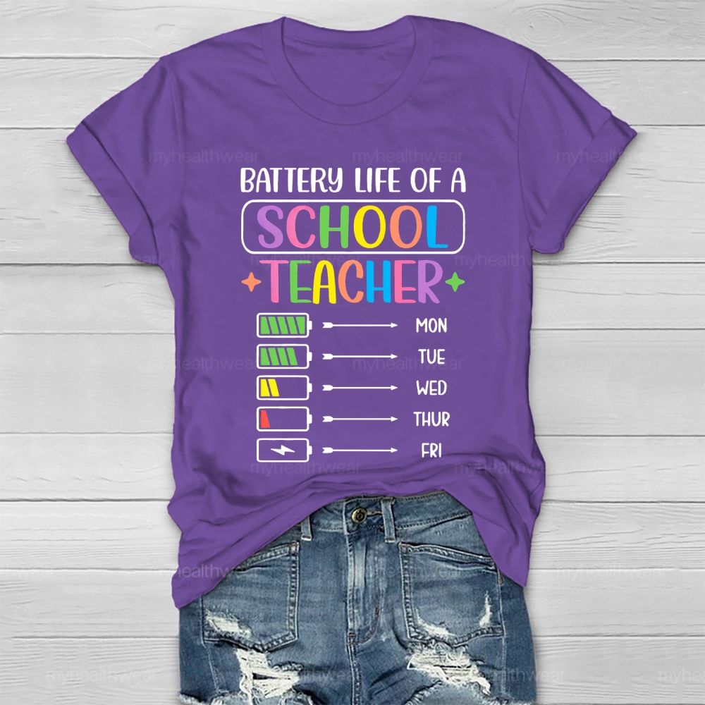 Battery Life Of A School Teacher Healthwear T-shirt