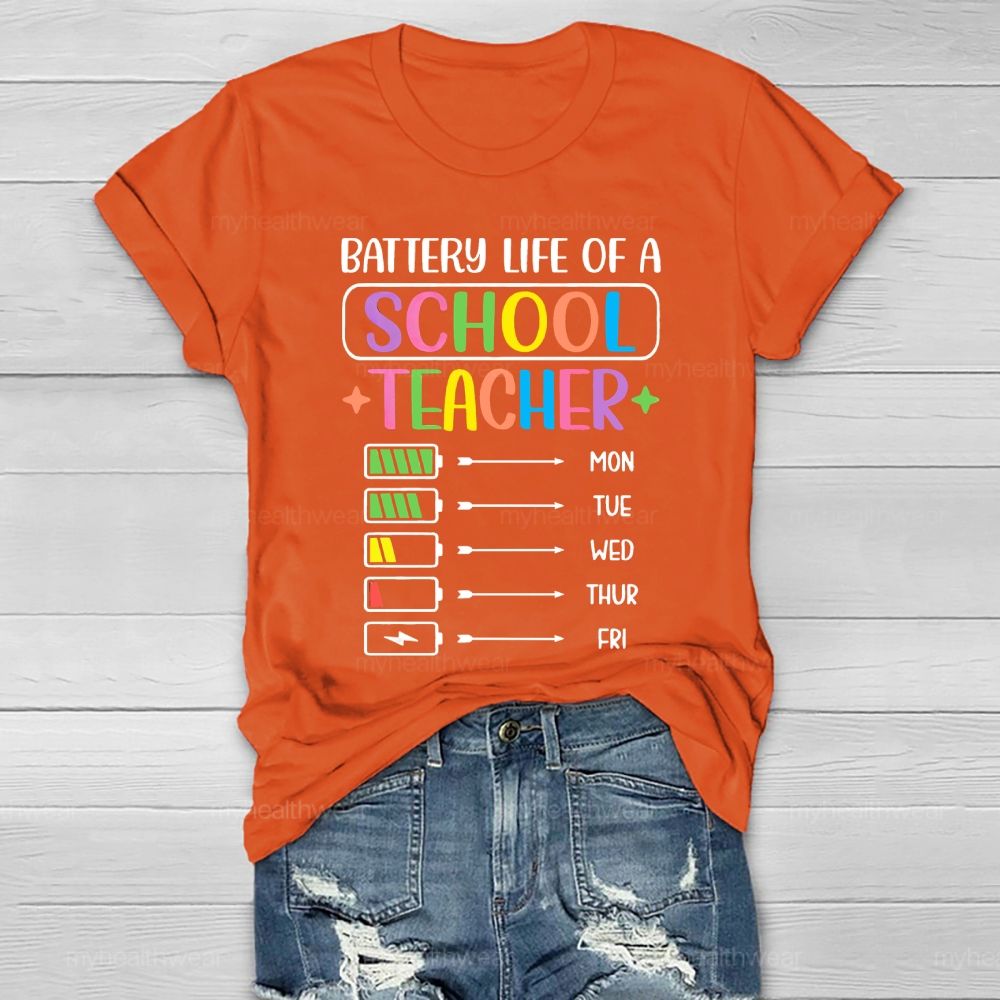 Battery Life Of A School Teacher Healthwear T-shirt