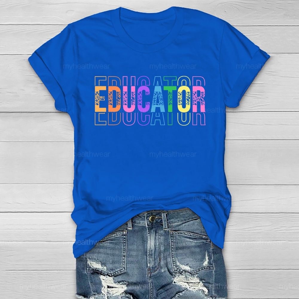 Educator Color Letters Healthwear T-shirt