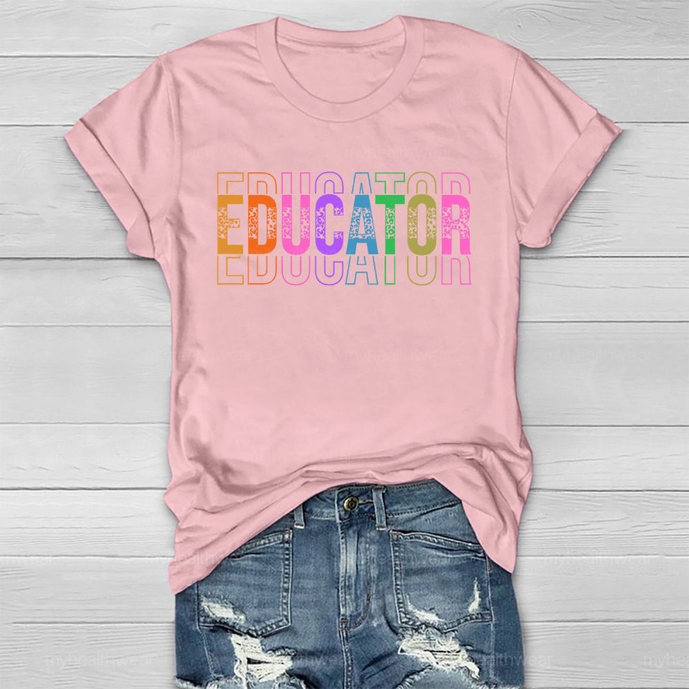 Educator Color Letters Healthwear T-shirt