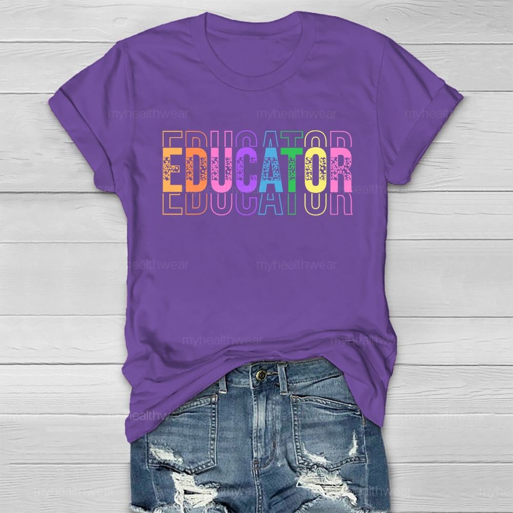 Educator Color Letters Healthwear T-shirt