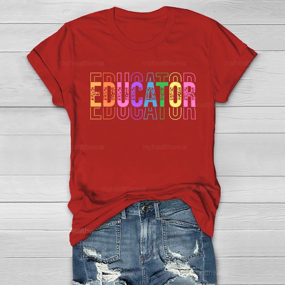 Educator Color Letters Healthwear T-shirt