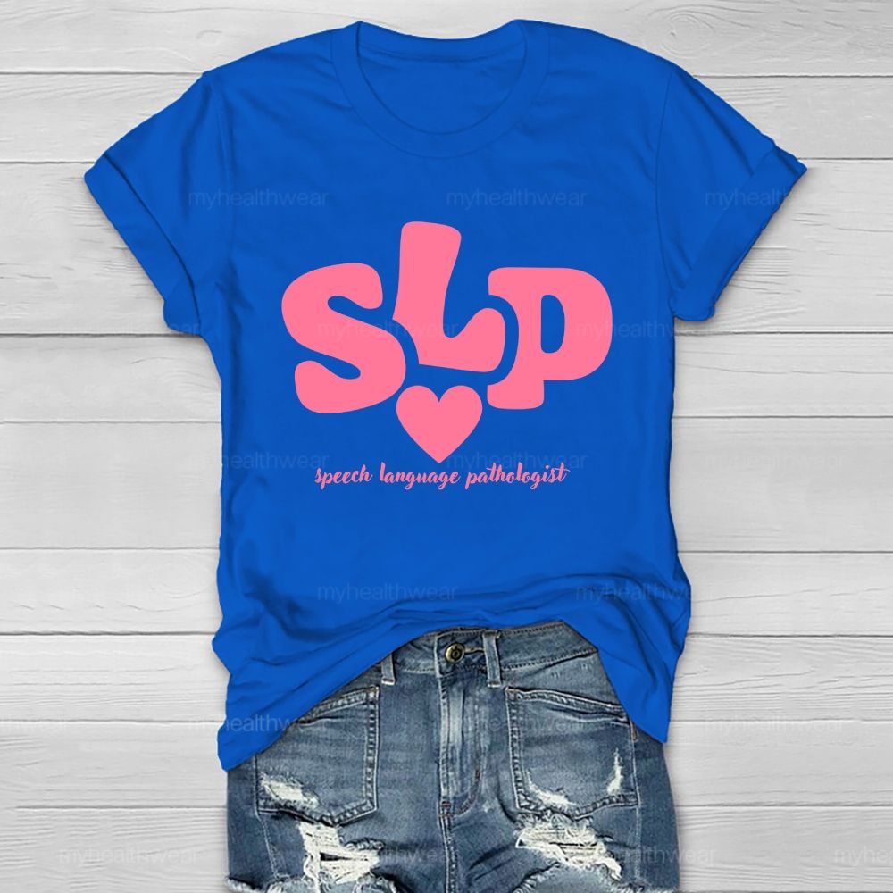 Speech Language Pathologist SLP Letters Healthwear T-shirt