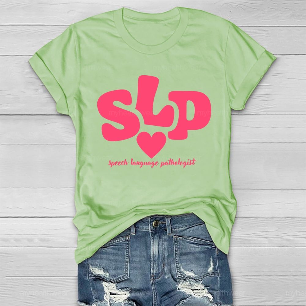 Speech Language Pathologist SLP Letters Healthwear T-shirt