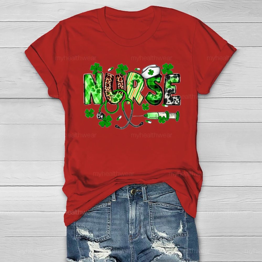 Clover Nurse Stethoscope Healthwear T-shirt