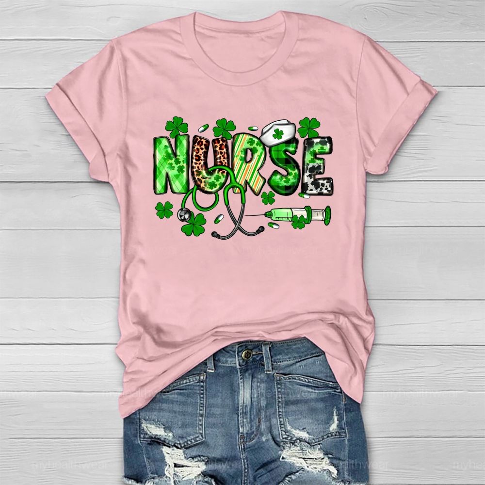Clover Nurse Stethoscope Healthwear T-shirt