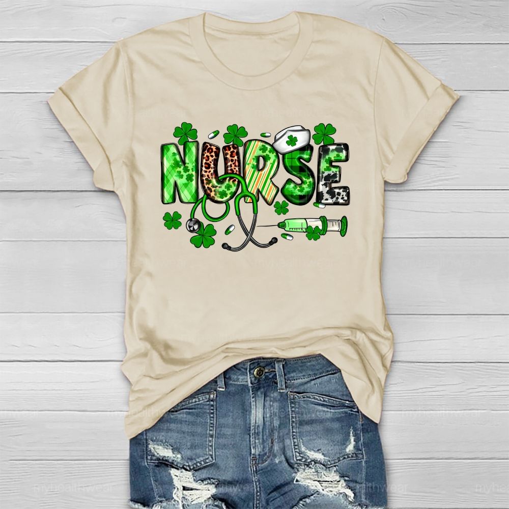 Clover Nurse Stethoscope Healthwear T-shirt