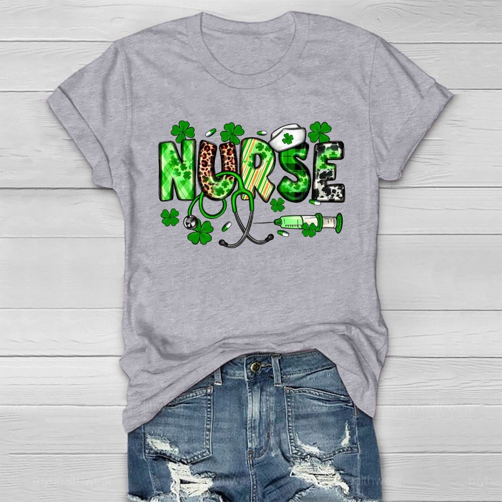Clover Nurse Stethoscope Healthwear T-shirt