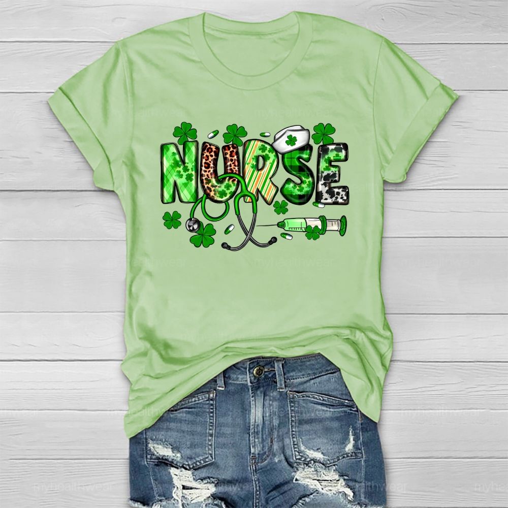 Clover Nurse Stethoscope Healthwear T-shirt