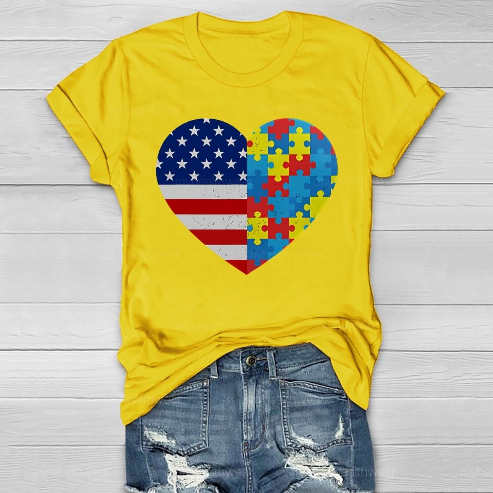 Autism Flag Heart Healthwear T-shirt