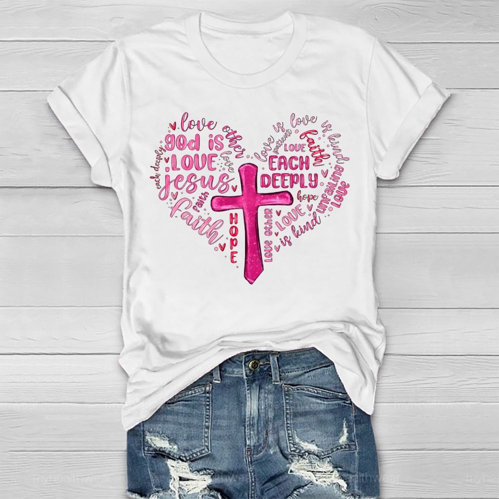God Is Love Jesus Cross Healthwear T-shirt