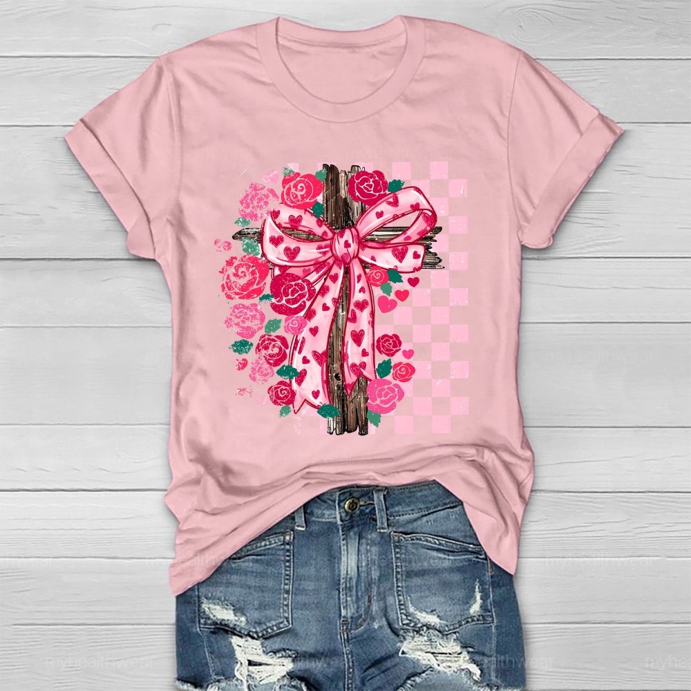 Cross Rose Valentine's Day Healthwear T-shirt