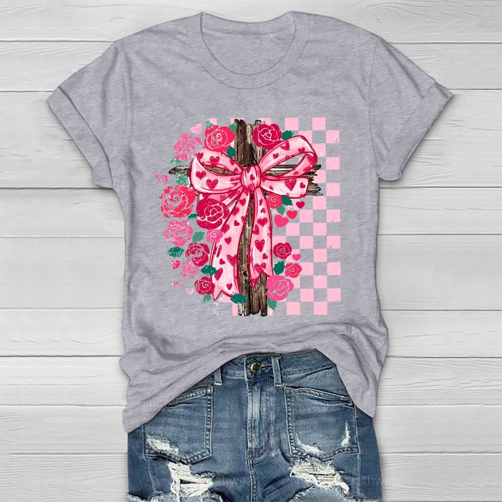 Cross Rose Valentine's Day Healthwear T-shirt