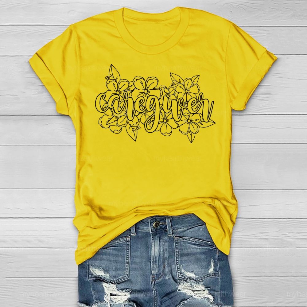 Caregiver Flower Healthwear T-shirt