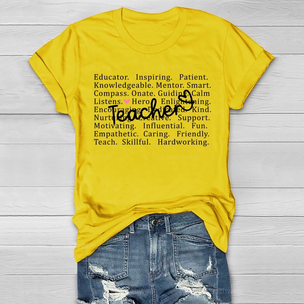 Teacher Letter Pattern Healthwear T-shirt