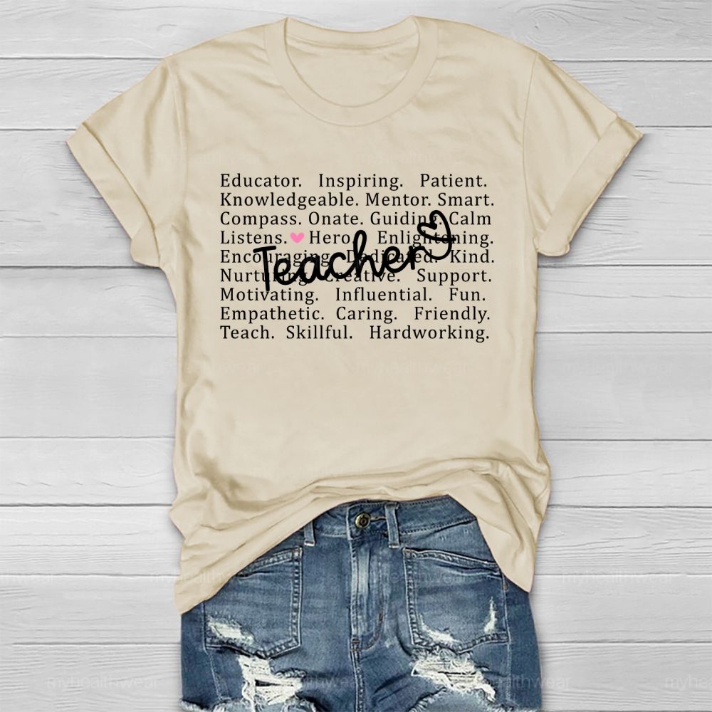 Teacher Letter Pattern Healthwear T-shirt