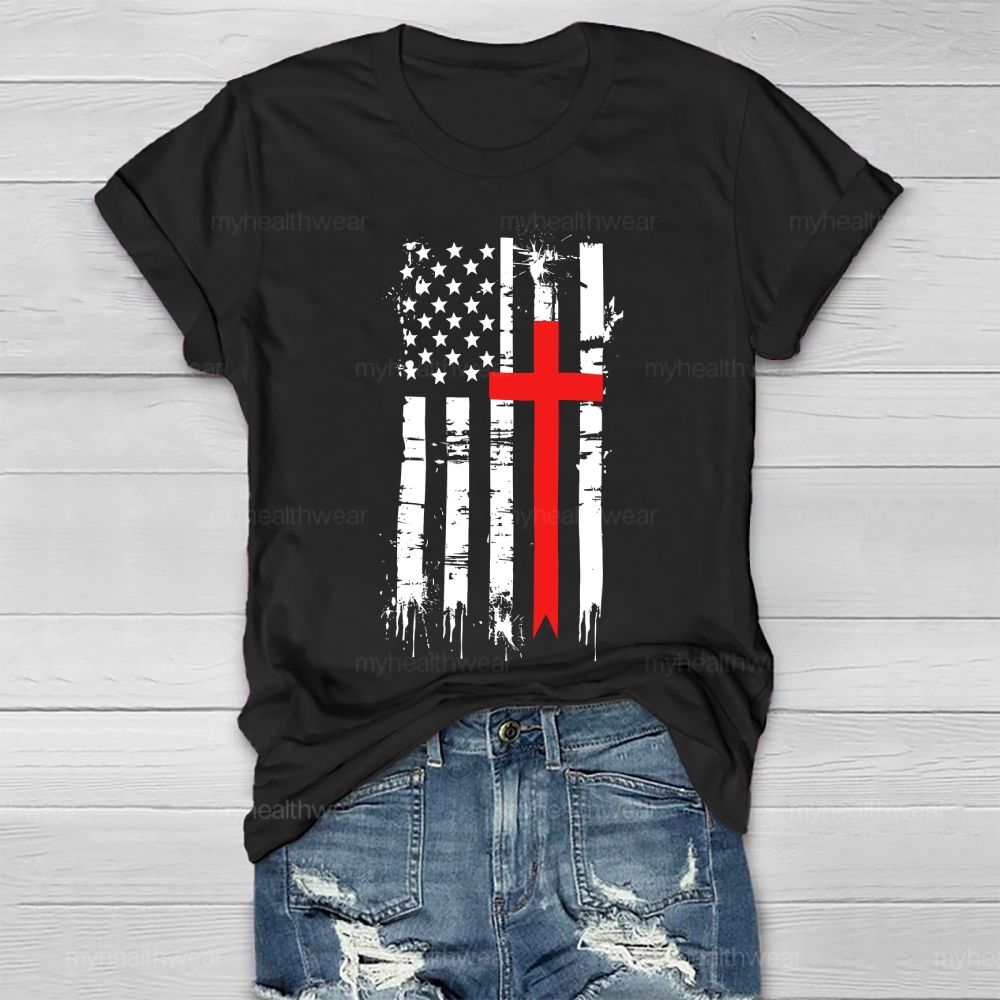 Cross Flag Star Healthwear T-shirt