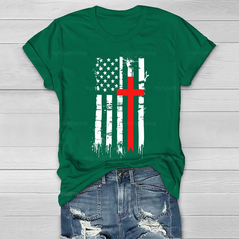 Cross Flag Star Healthwear T-shirt