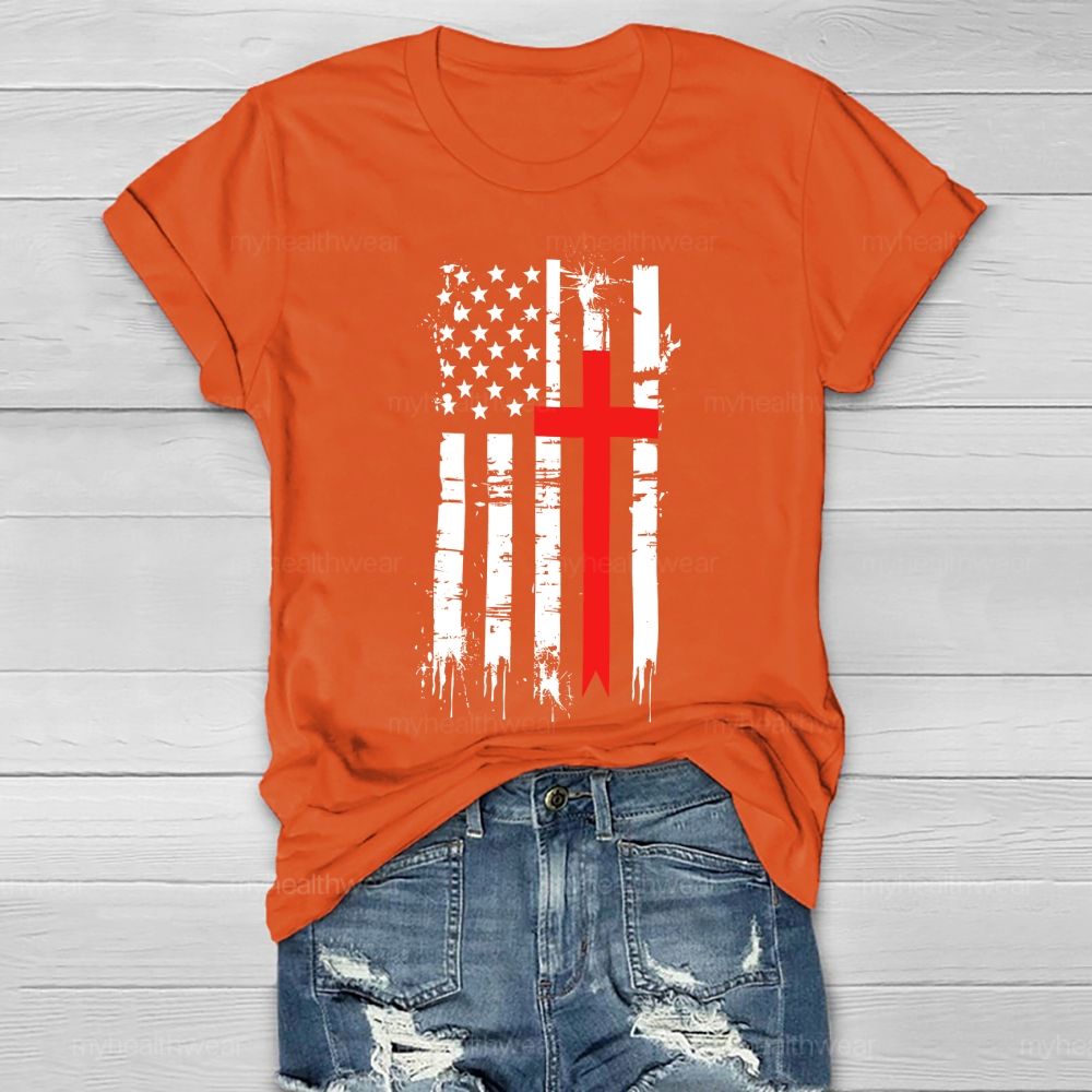 Cross Flag Star Healthwear T-shirt