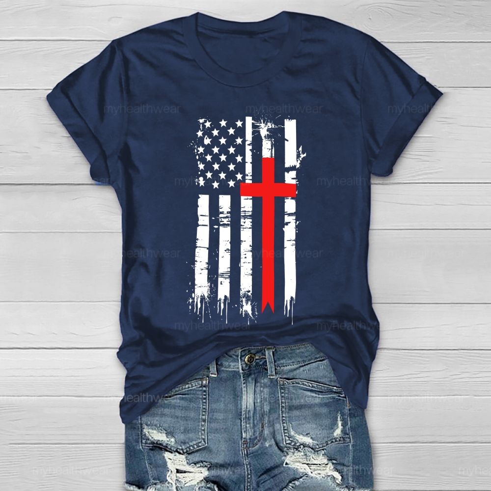 Cross Flag Star Healthwear T-shirt