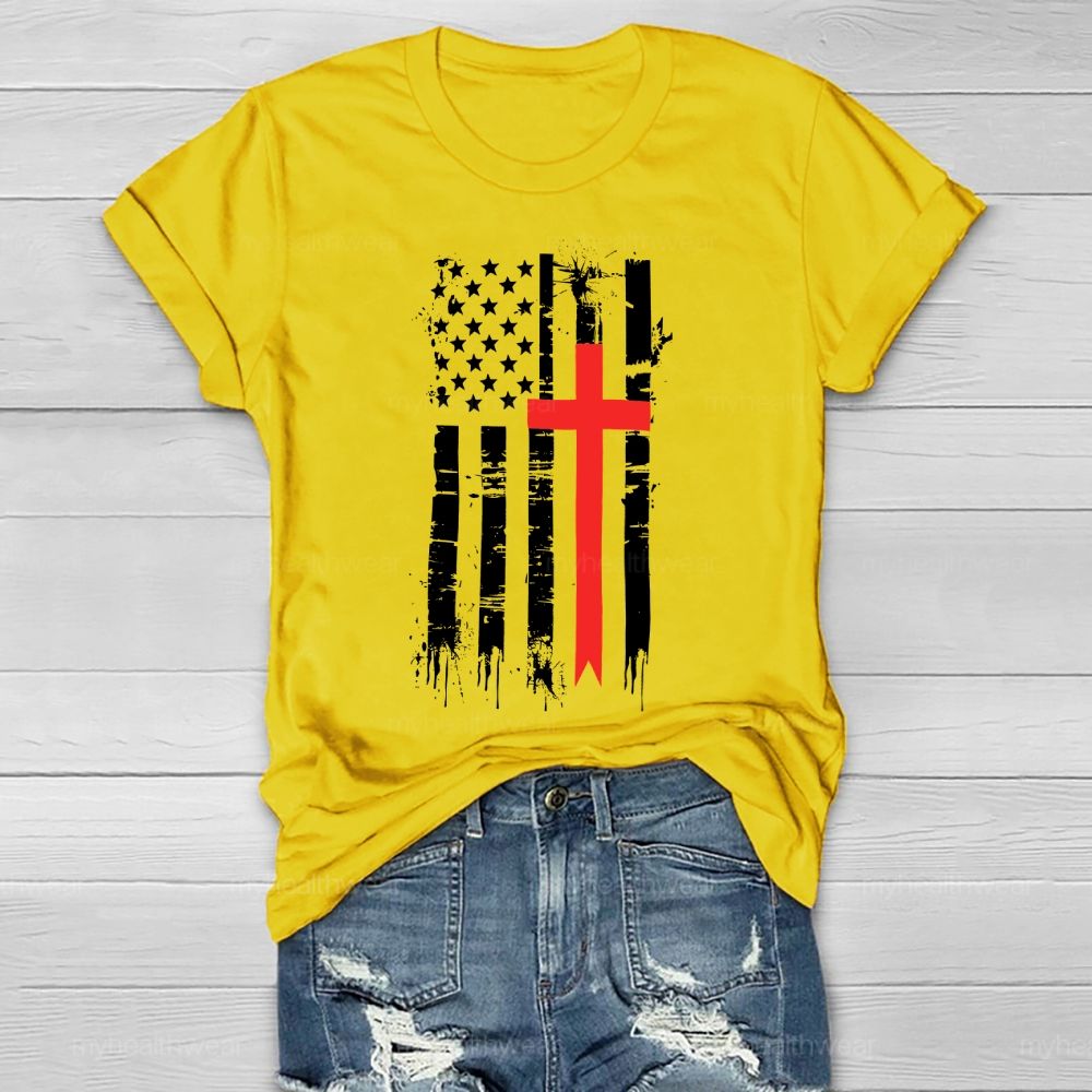 Cross Flag Star Healthwear T-shirt