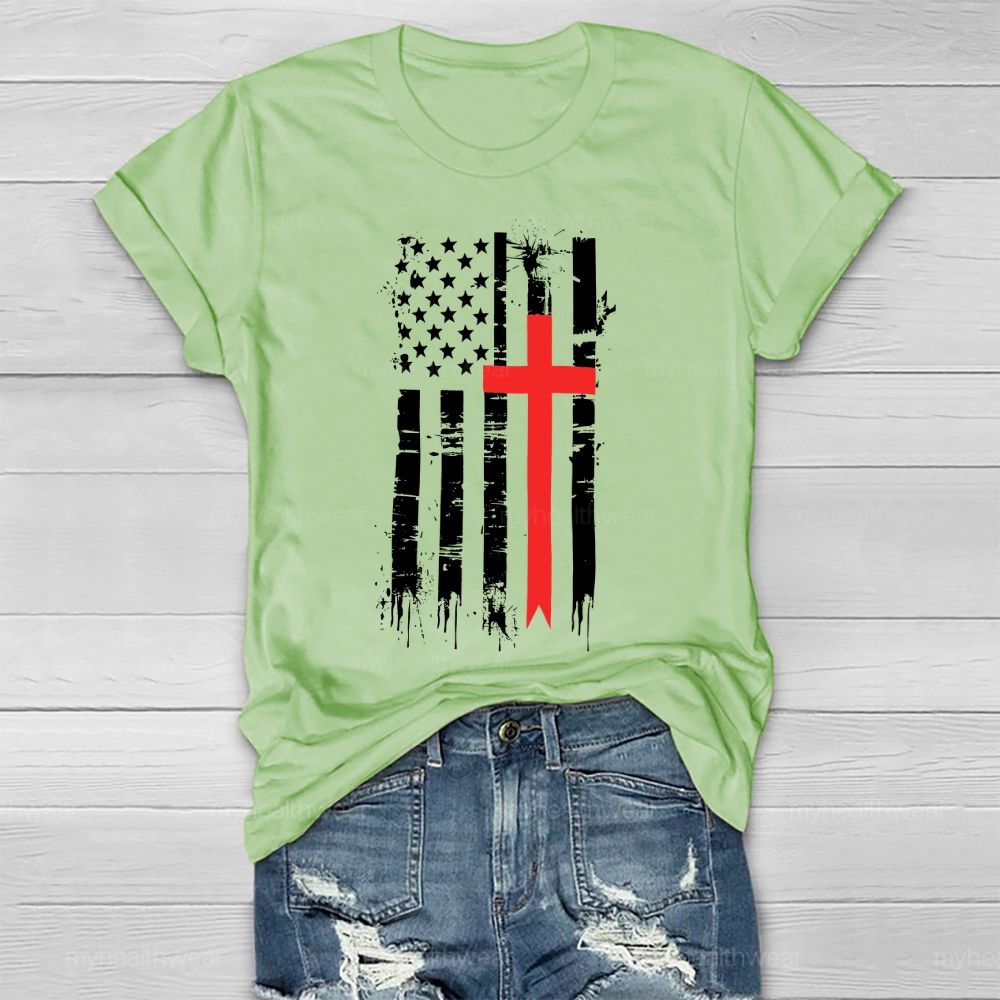 Cross Flag Star Healthwear T-shirt