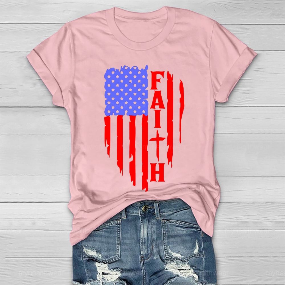 Faith Flag Star Healthwear T-shirt