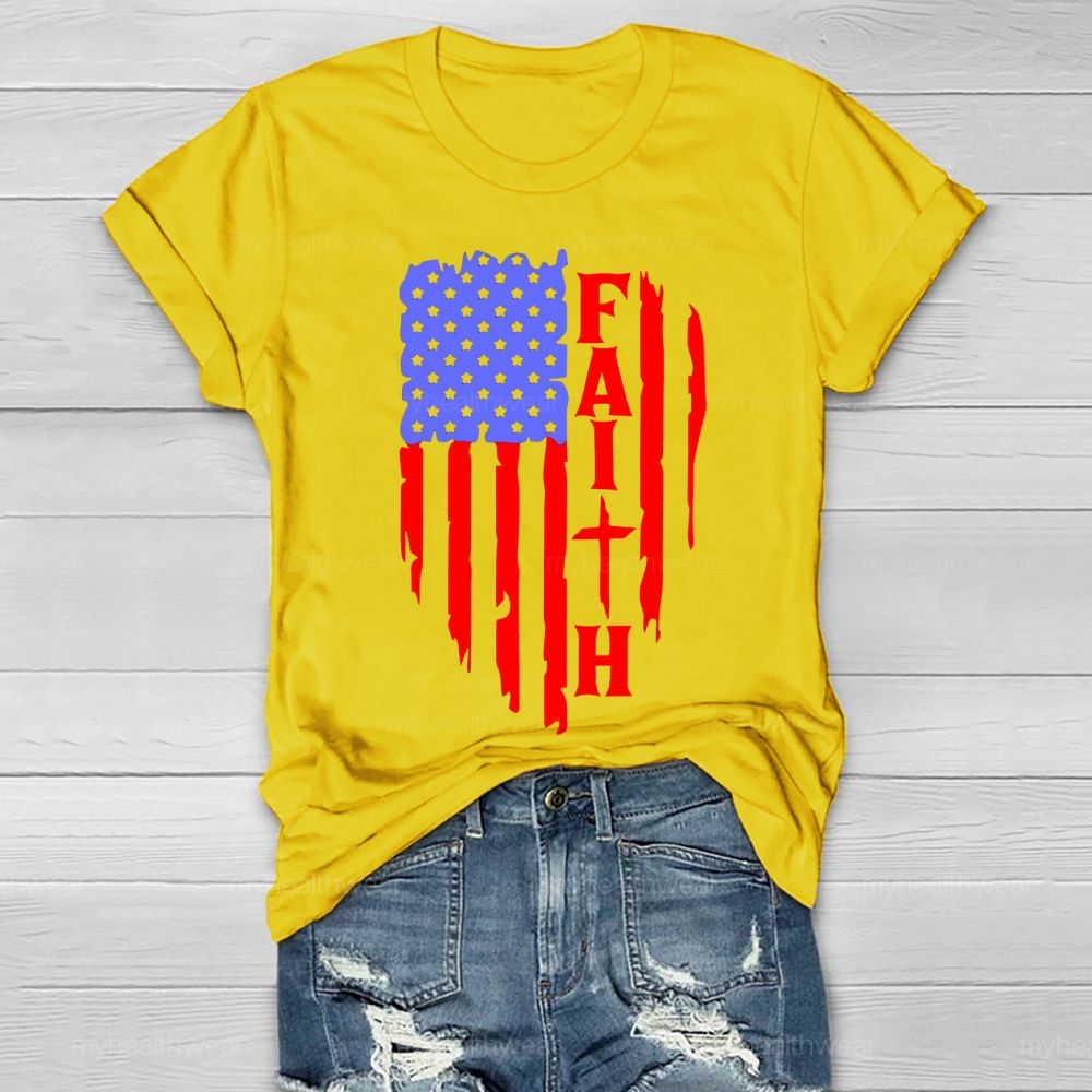 Faith Flag Star Healthwear T-shirt