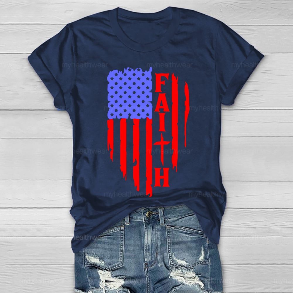 Faith Flag Star Healthwear T-shirt
