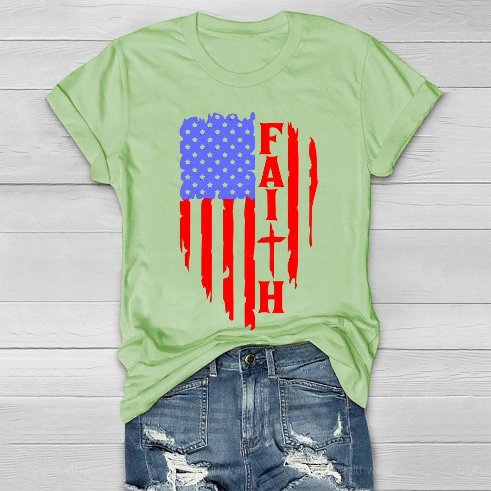 Faith Flag Star Healthwear T-shirt