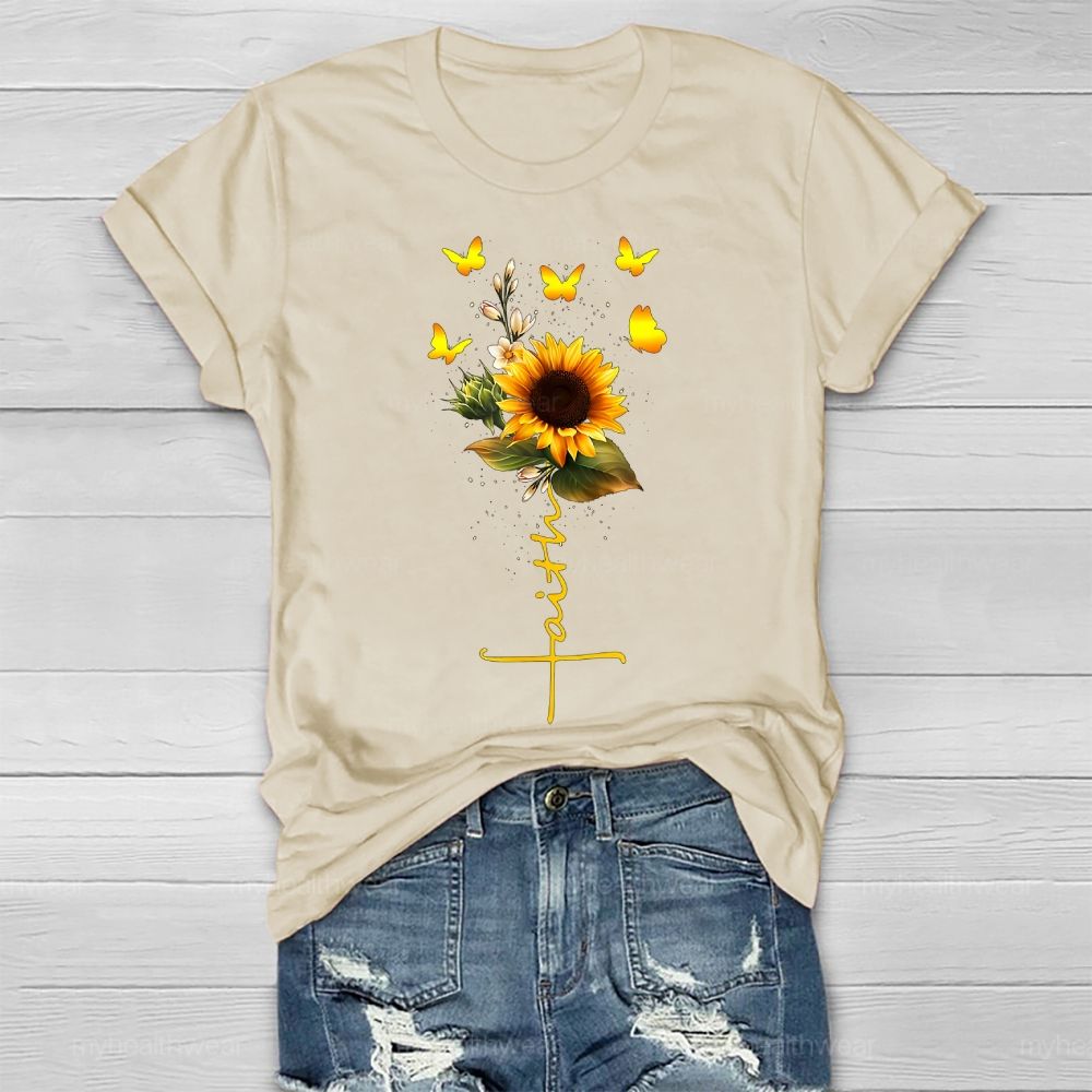 Faith Sunflower Butterfly Healthwear T-shirt