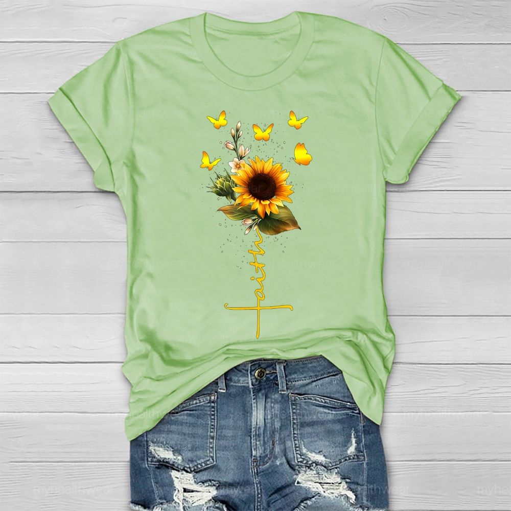 Faith Sunflower Butterfly Healthwear T-shirt