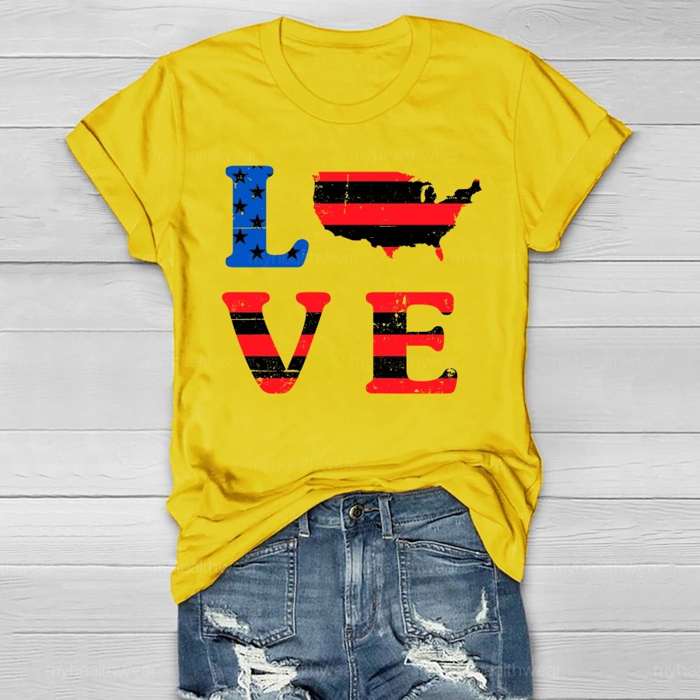 Love Flag Star Healthwear T-shirt