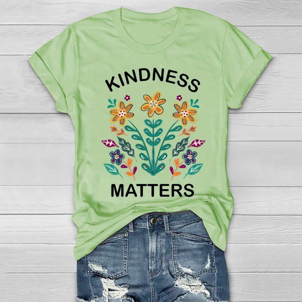 Kindness Matters Plants Illustration Healthwear T-shirt