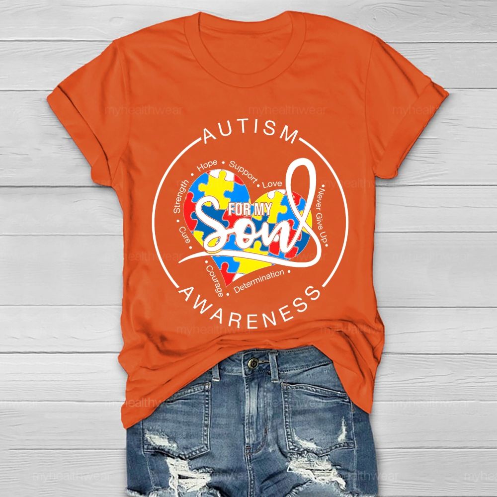 Autism Awareness For My Son Love Puzzle Healthwear T-shirt