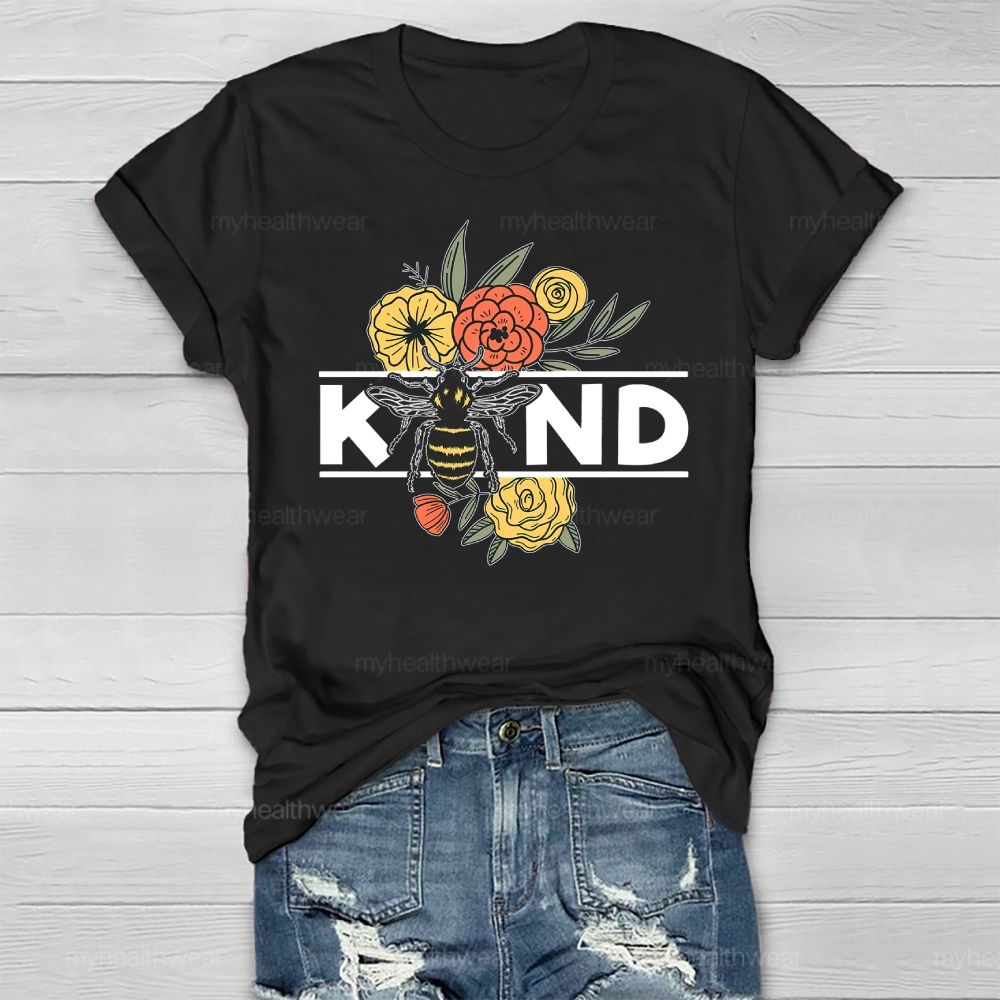 Bee Kind Flowers Bees Healthwear T-shirt