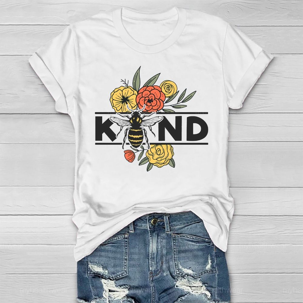 Bee Kind Flowers Bees Healthwear T-shirt