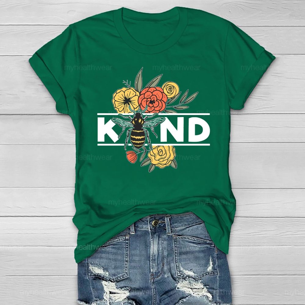 Bee Kind Flowers Bees Healthwear T-shirt