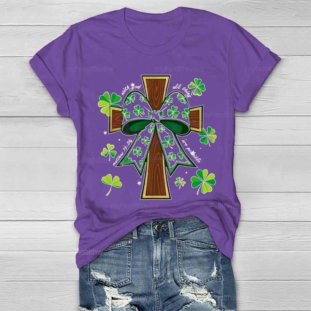 With God All Things Are Possible Christian Healthwear T-shirt