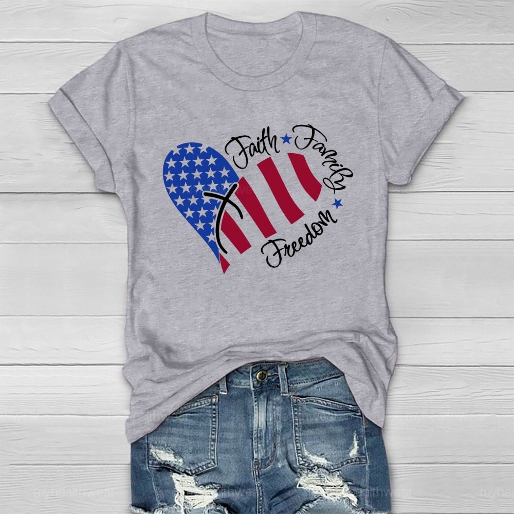 Faith Family Freedom Healthwear T-shirt
