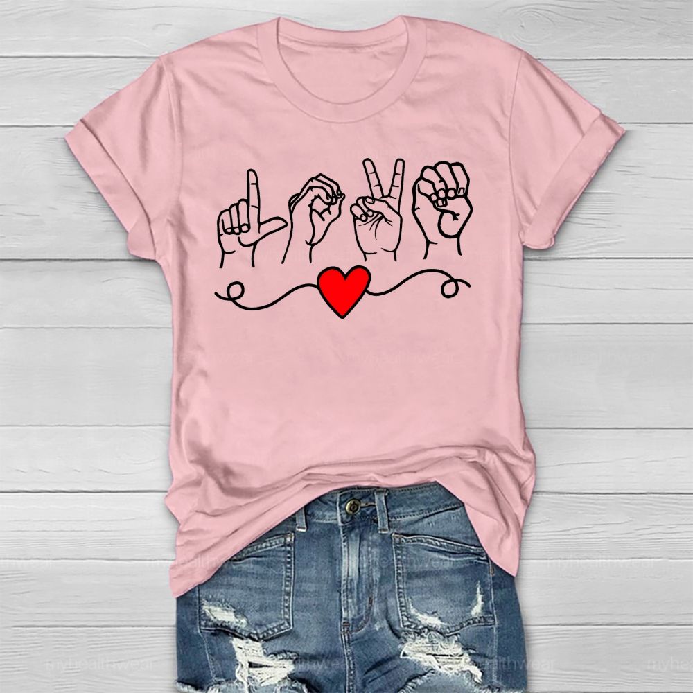 Love Heart Sign Language Healthwear T-shirt