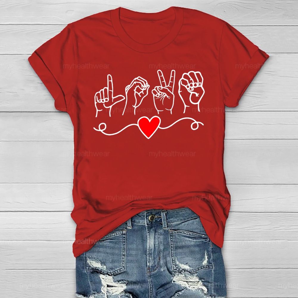 Love Heart Sign Language Healthwear T-shirt