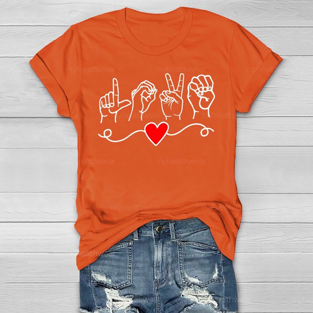 Love Heart Sign Language Healthwear T-shirt