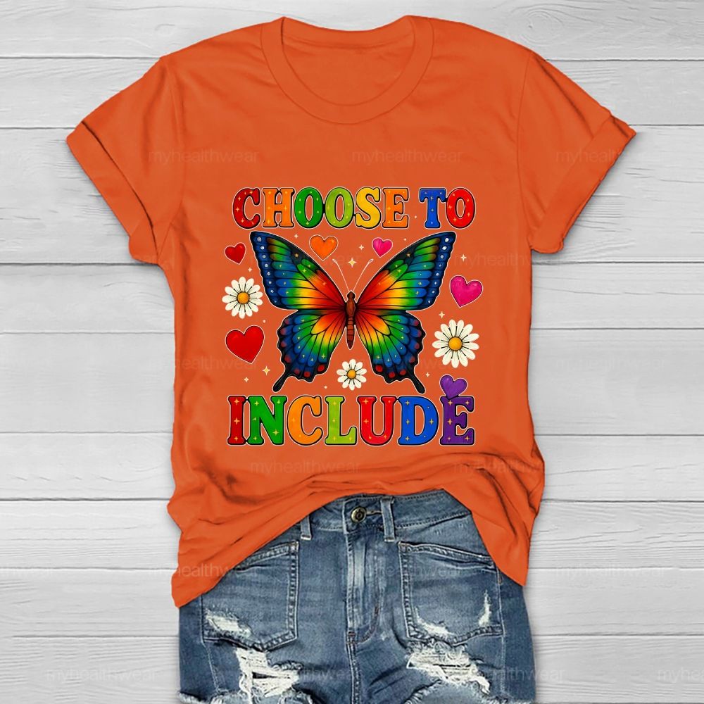 Choose To Include Butterfly Daisy Healthwear T-shirt